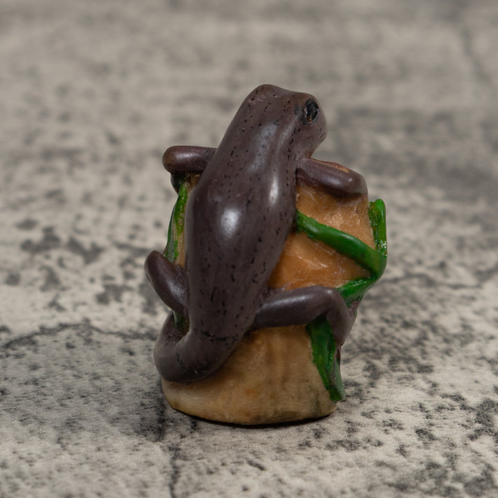 Brown And Green Gecko Lizard Tagua Carving