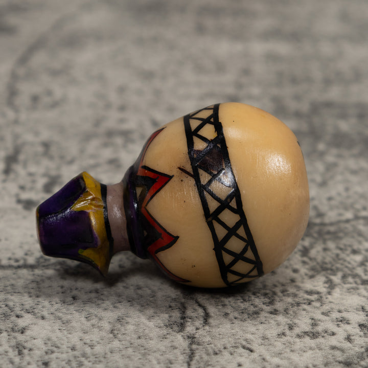 Painted Tagua Vase Carving