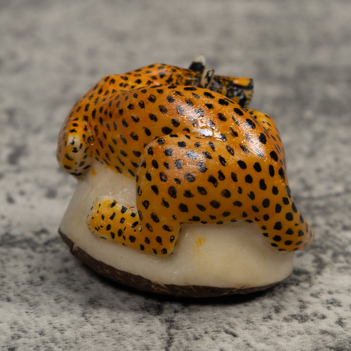 Cheetah Cat Tagua Carving