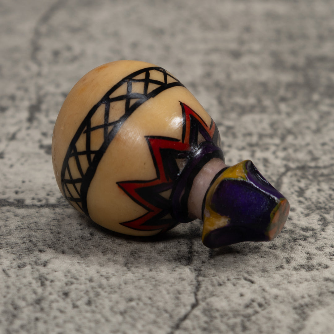 Painted Tagua Vase Carving