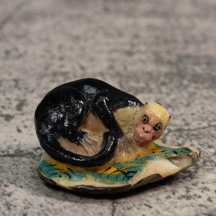 Vintage Black Monkey Tagua Carving