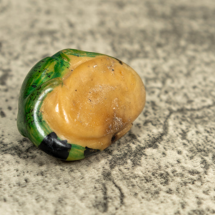 Vintage Green Iguana Lizard Tagua Carving