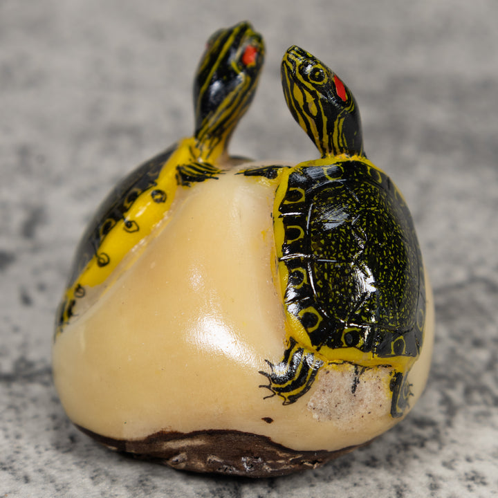 Double (2) Tortoise Turtle Tagua Carving