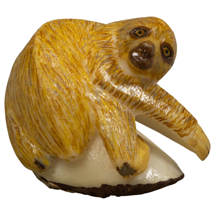 Brown Sloth Tagua Carving