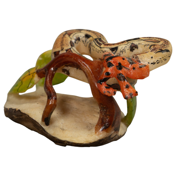 Snake Eating A Frog Tagua Carving