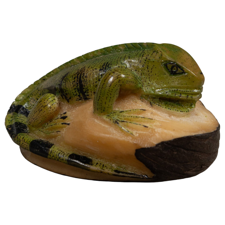 Vintage Iguana Lizard Reptile Tagua Carving