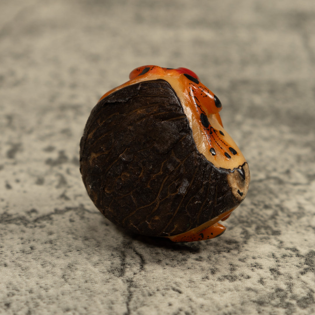 Red And Gold Two Frog Tagua Carving