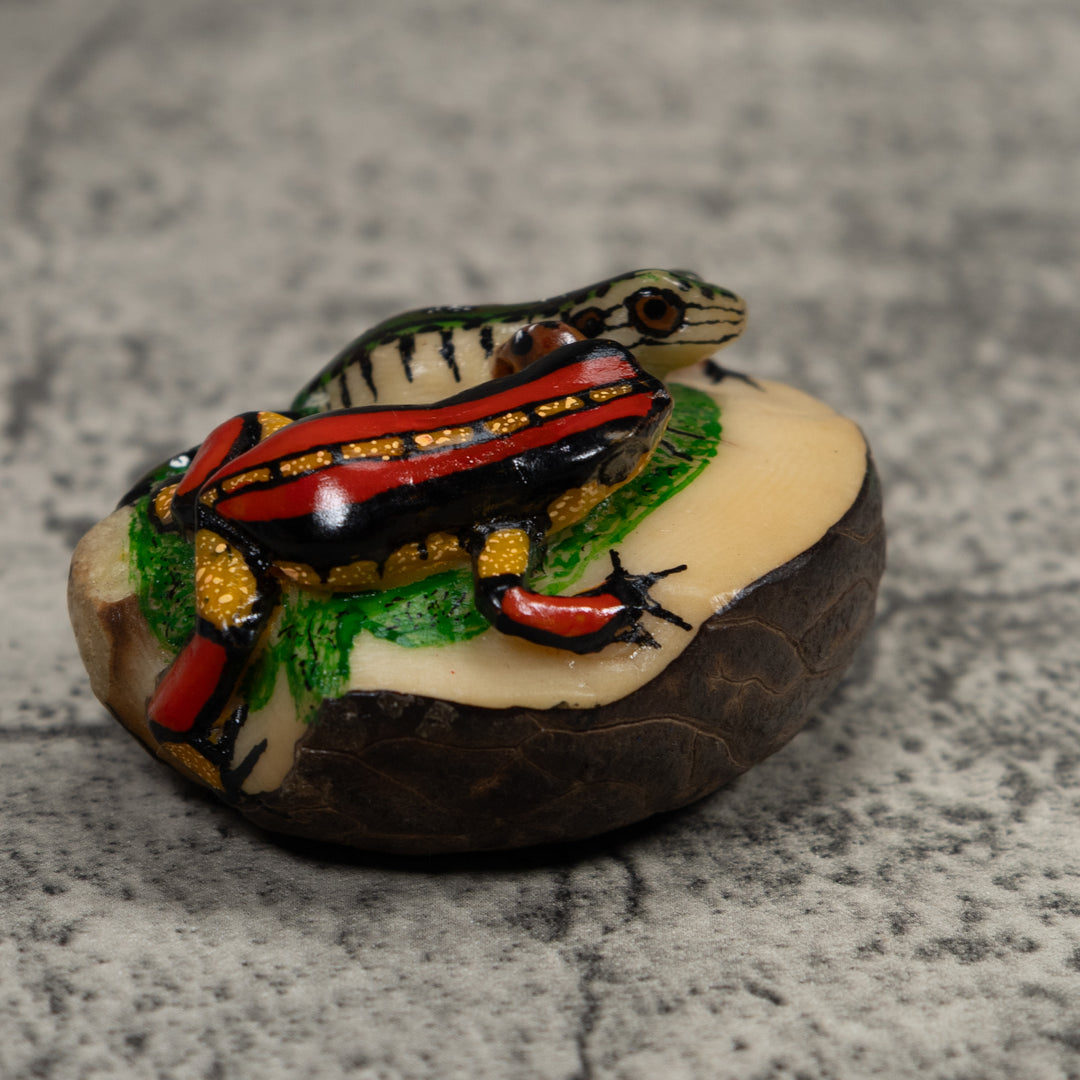Double Poison Dart Frog Tagua Carving