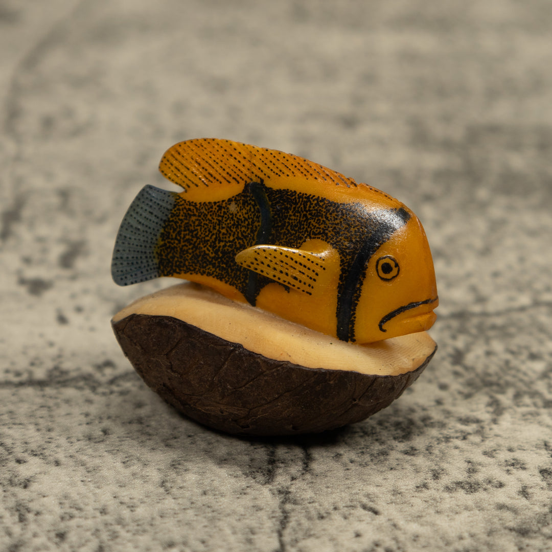 Vintage Tropical Fish Tagua Carving