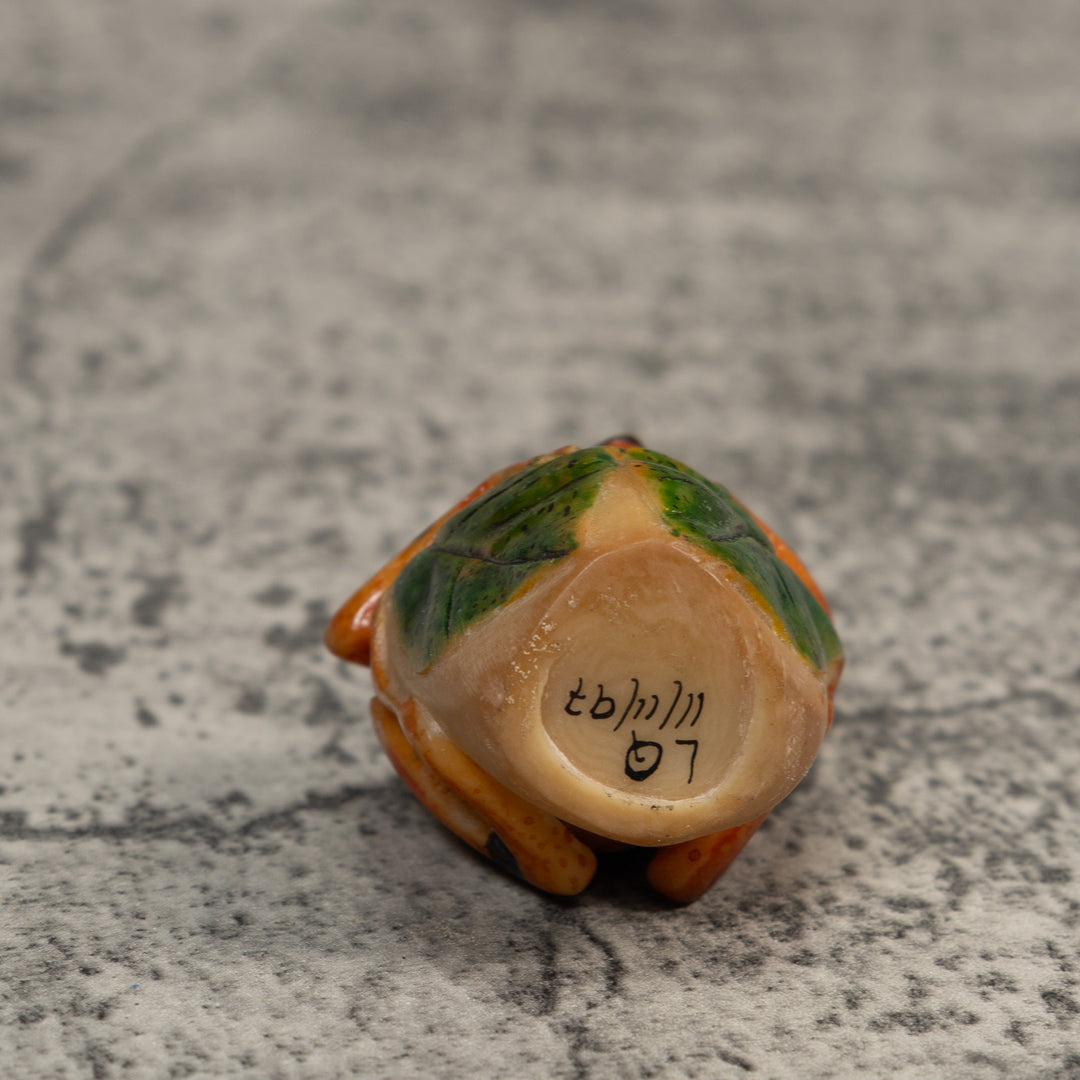 Gold And Black Poison Dart Frog Tagua Carving