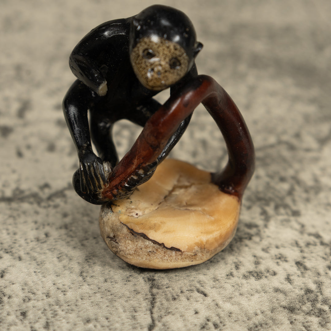 Vintage White Face Monkey Tagua Carving