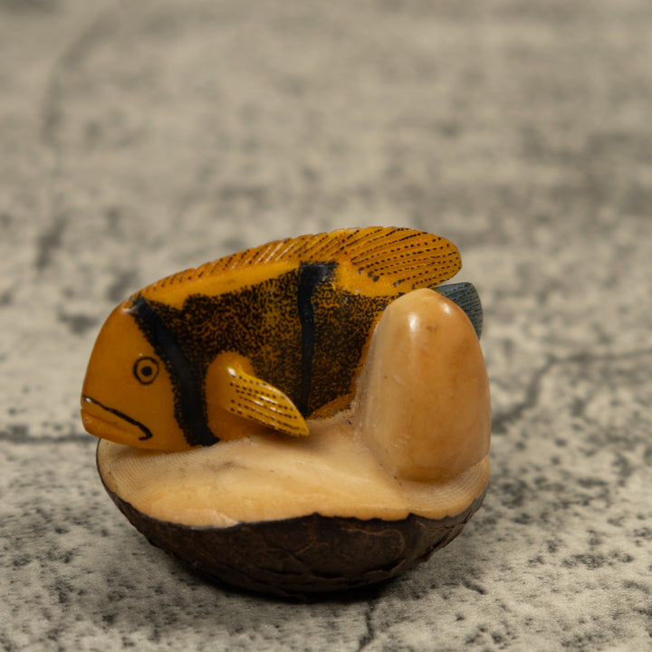 Vintage Tropical Fish Tagua Carving