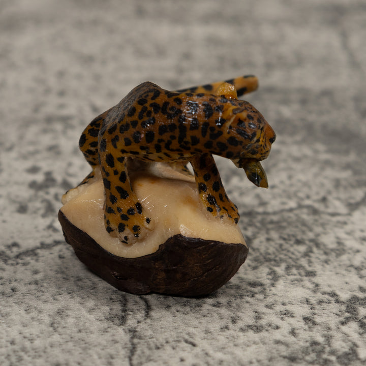 Jaguar Cat With Cub Tagua Carving