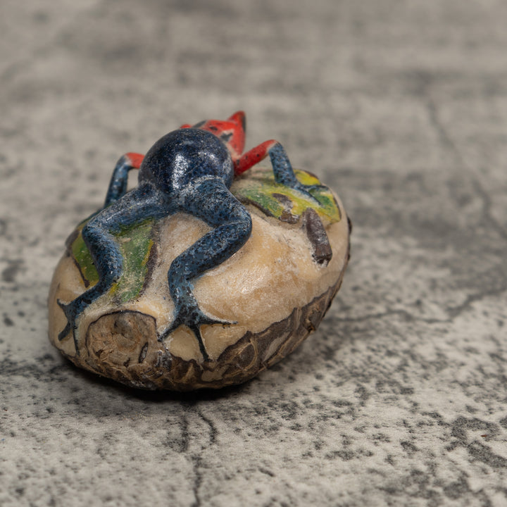 Red And Blue Poison Dart Frog Tagua Carving