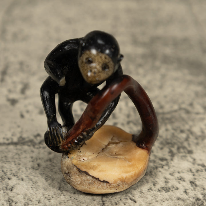 Vintage White Face Monkey Tagua Carving