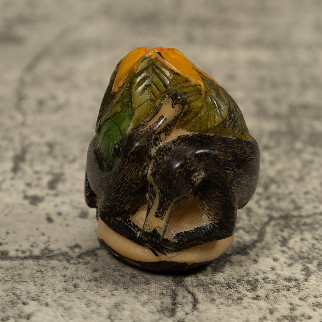 Two Coatimundi Tagua Carving