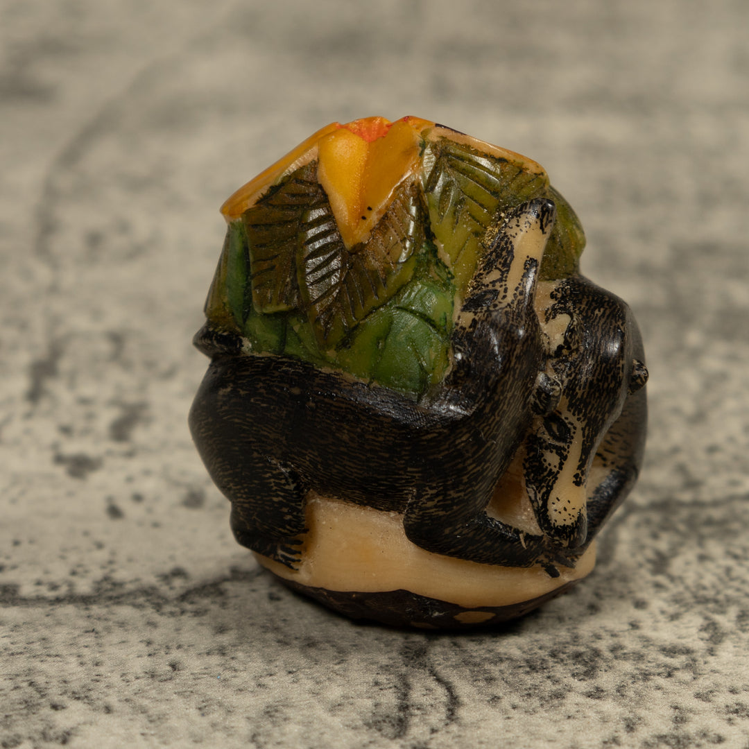 Two Coatimundi Tagua Carving