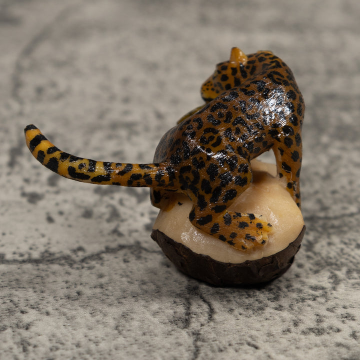 Jaguar Cat With Cub Tagua Carving