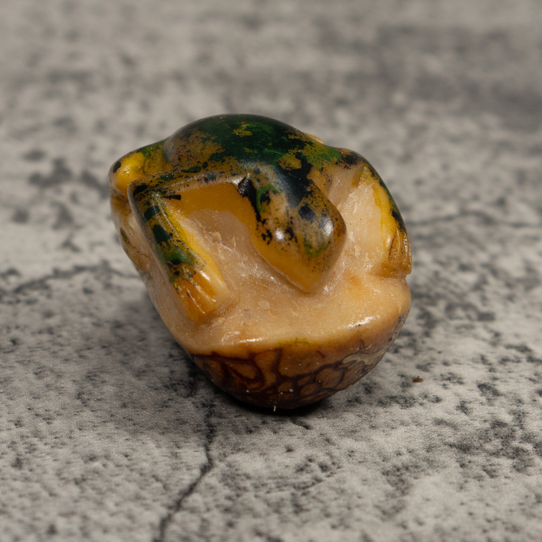 Vintage Brown Frog Tagua Carving