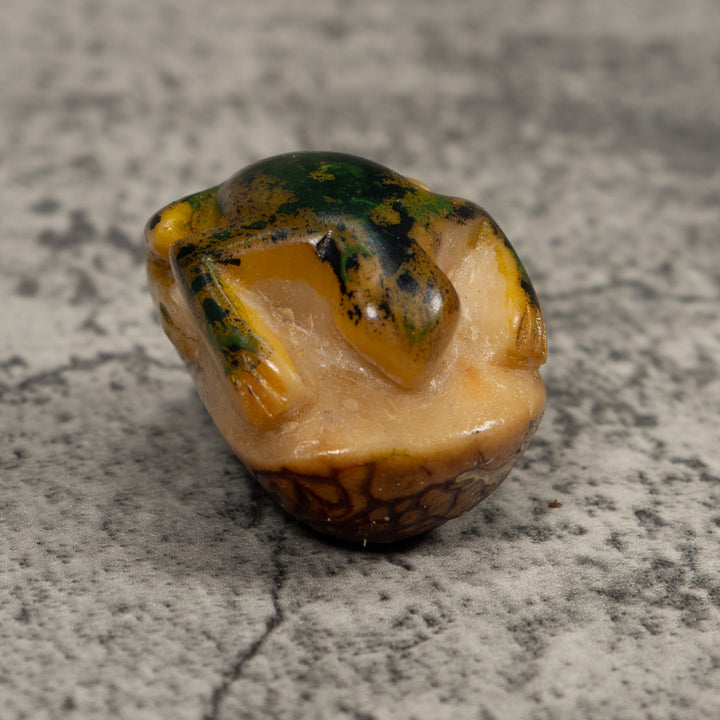 Vintage Brown Frog Tagua Carving