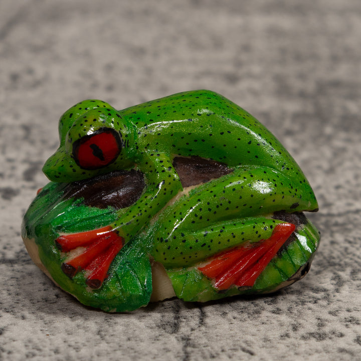Red-Eye Tree Frog Tagua Carving