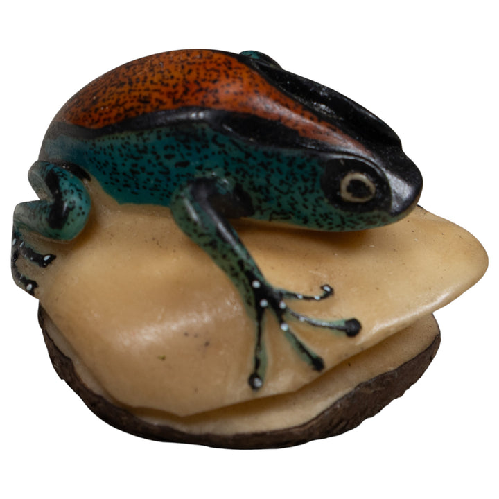 Vintage Blue And Red Poison Dart Frog Tagua Carving