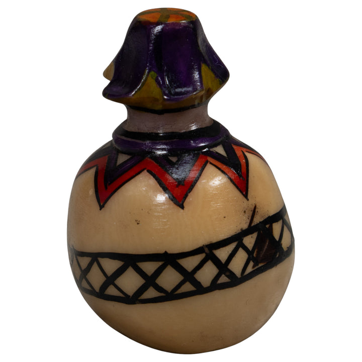 Painted Tagua Vase Carving