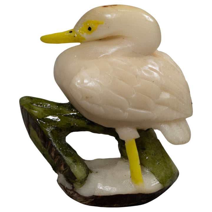 White Waterfowl Bird Tagua Carving