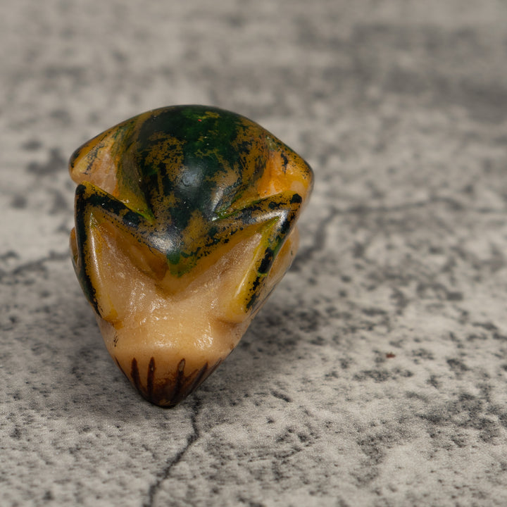 Vintage Brown Frog Tagua Carving