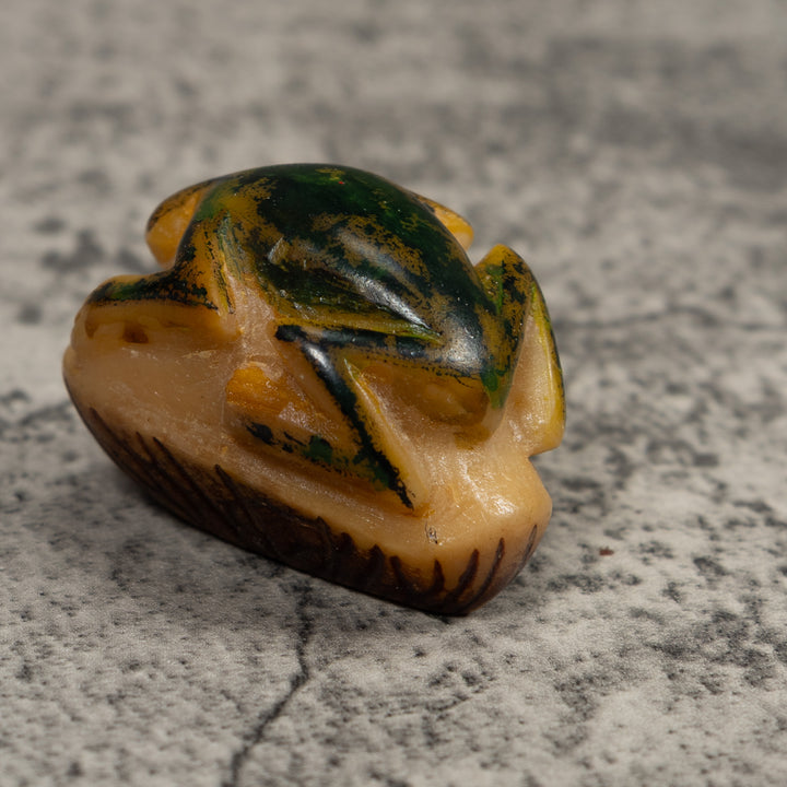 Vintage Brown Frog Tagua Carving