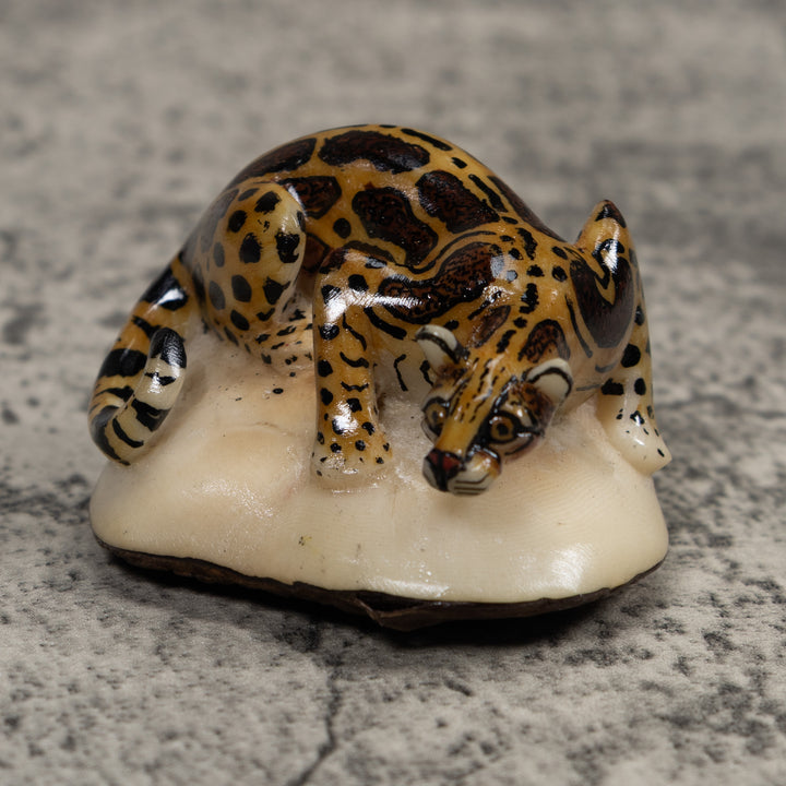 Jaguar Cat Tagua Carving