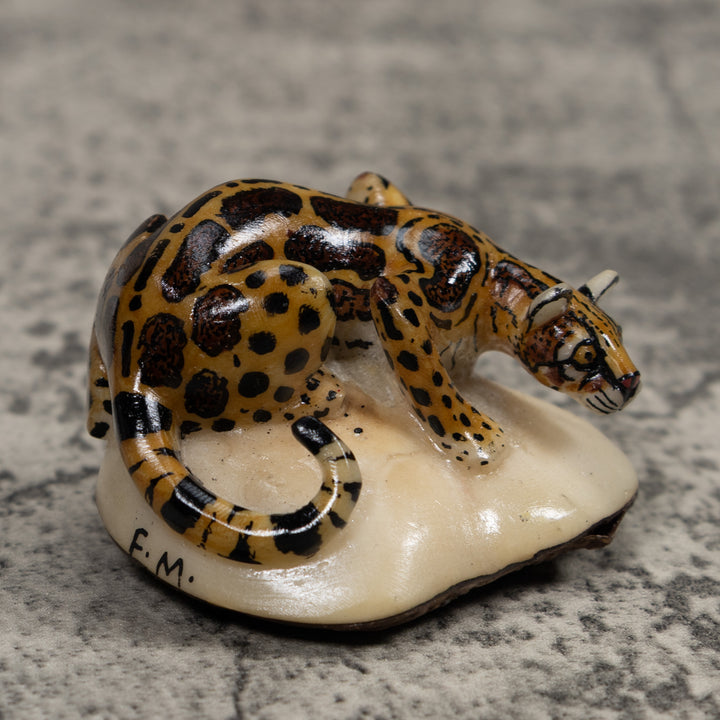 Jaguar Cat Tagua Carving