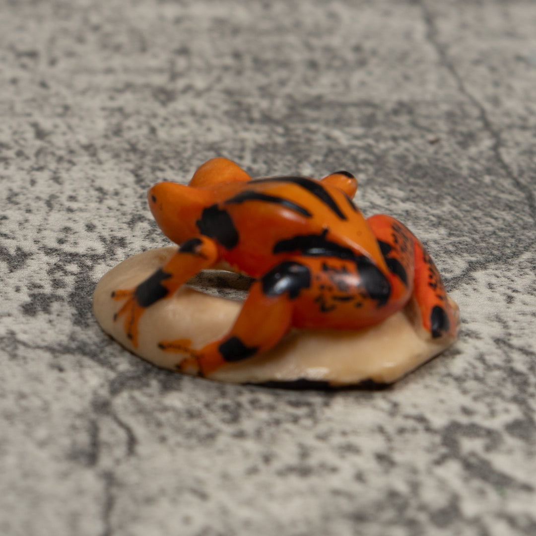 Vintage Orange And Black Poison Dart Frog Tagua Carving