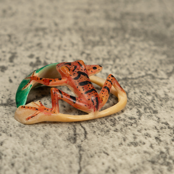 Vintage Undercut Golden Frog Tagua Carving