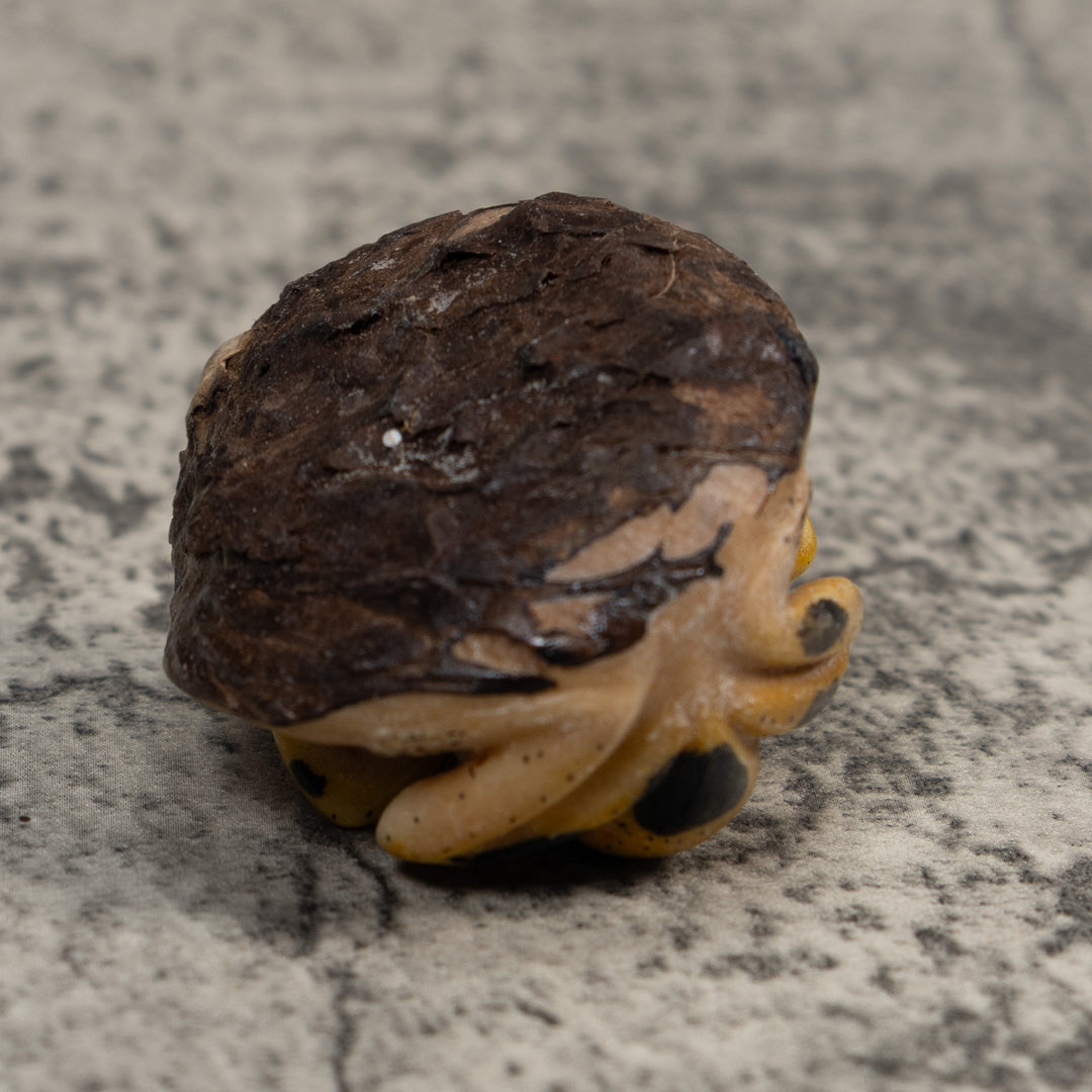 Vintage Yellow And Black Poison Dart Frog Tagua Carving
