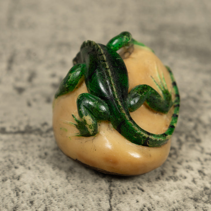 Green Iguana Lizard Tagua Carving