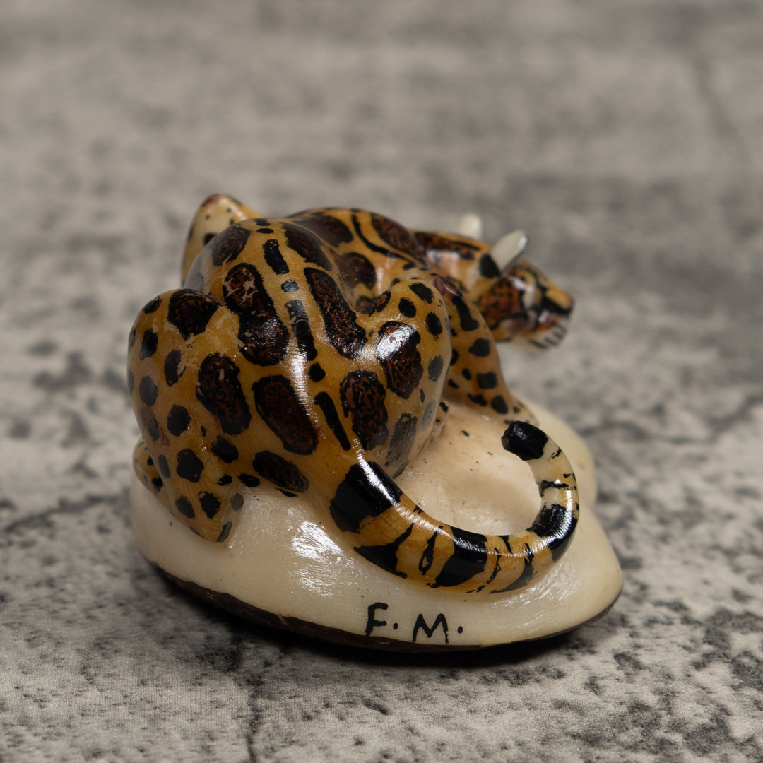 Jaguar Cat Tagua Carving