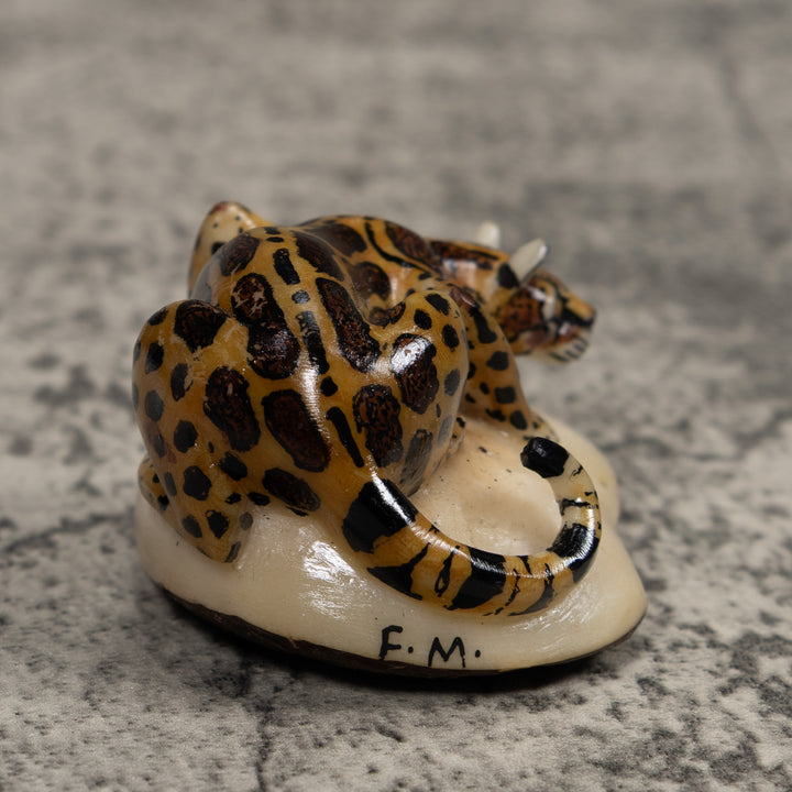 Jaguar Cat Tagua Carving