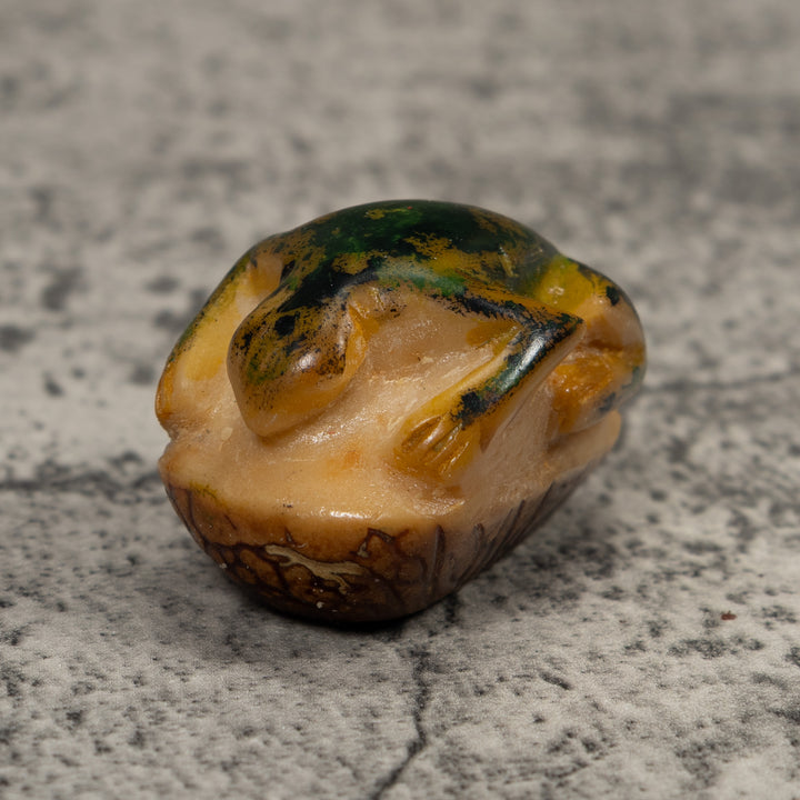 Vintage Brown Frog Tagua Carving