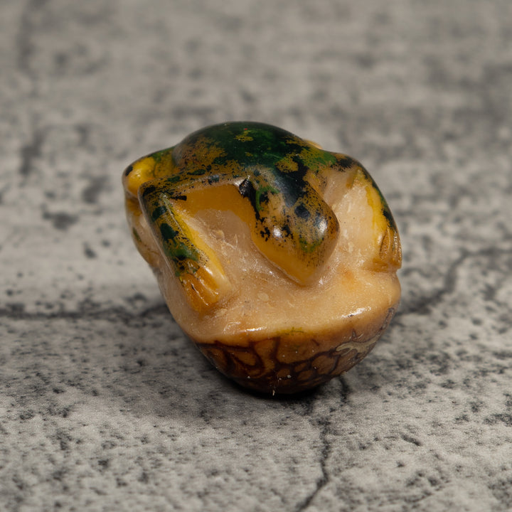 Vintage Brown Frog Tagua Carving