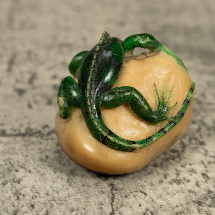 Green Iguana Lizard Tagua Carving