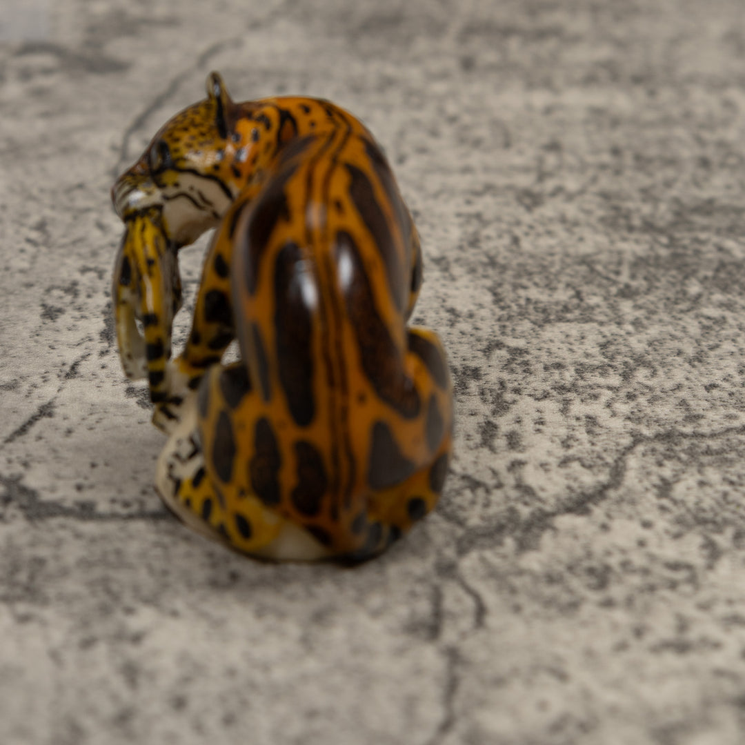 Jaguar Cat With Cub Tagua Carving