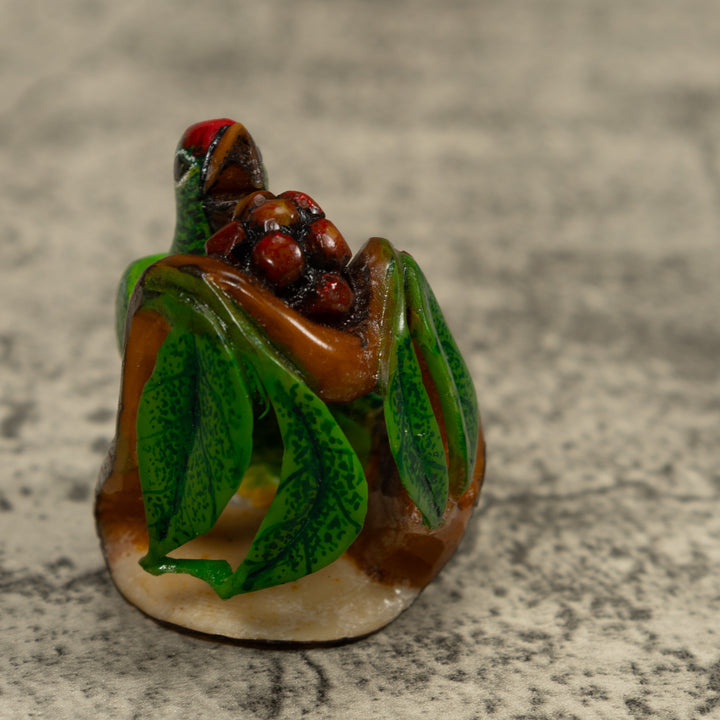 Green Parrot Bird Tagua Carving