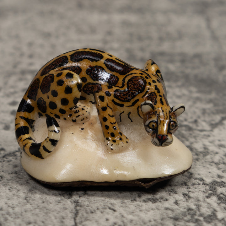 Jaguar Cat Tagua Carving