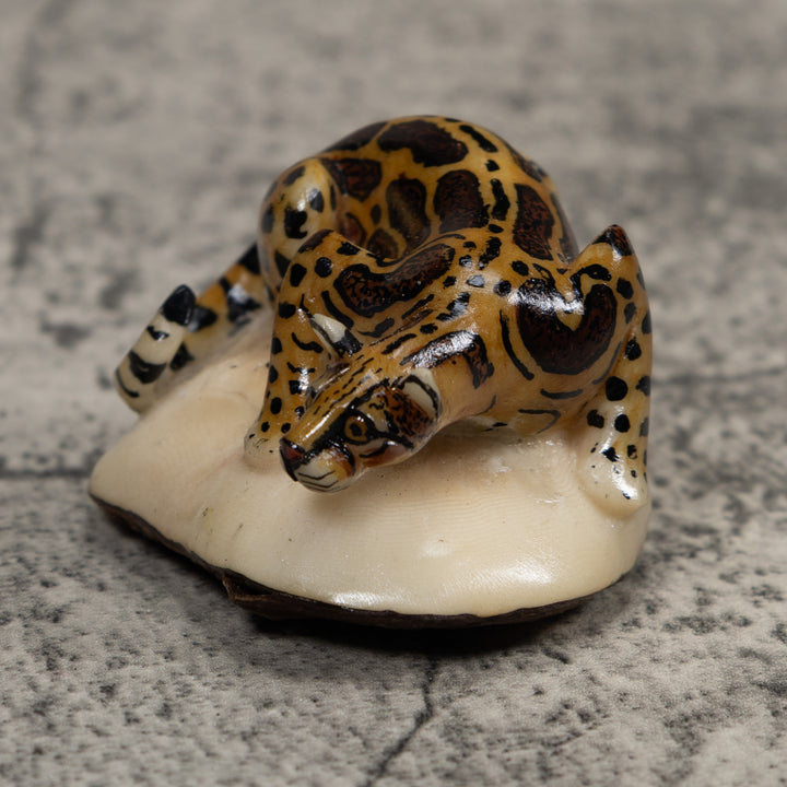 Jaguar Cat Tagua Carving