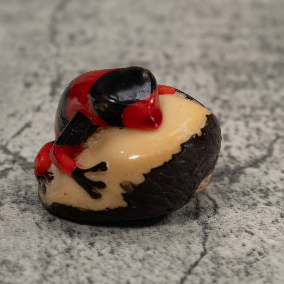 Vintage Red And Black Poison Dart Frog Tagua Carving