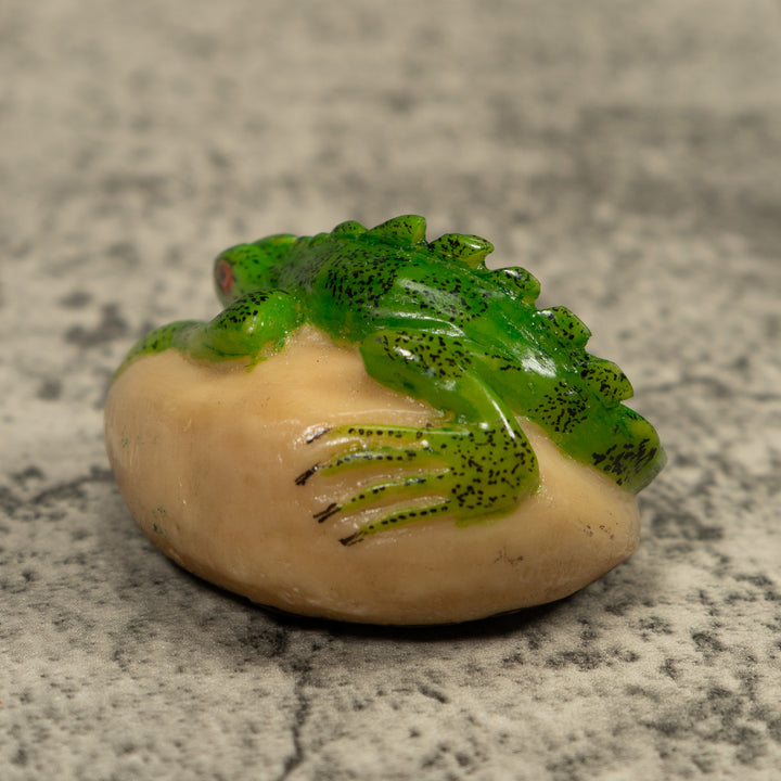 Vintage Iguana Lizard Reptile Tagua Carving