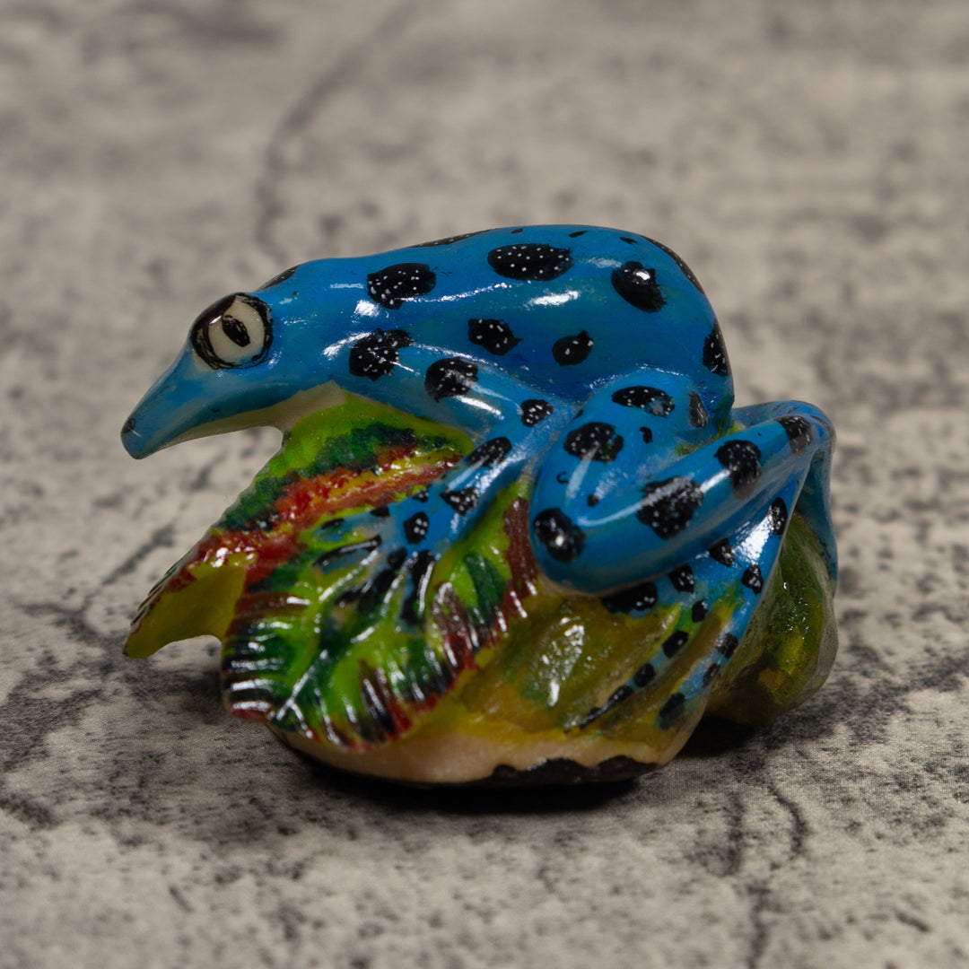 Blue Poison Dart Frog Tagua Carving