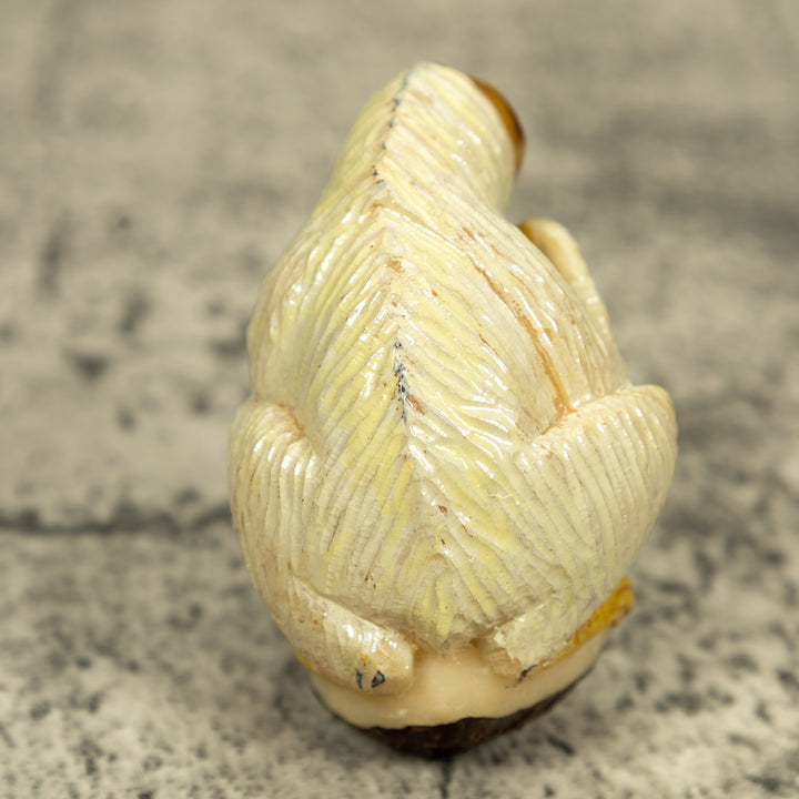 White And Brown Sloth Tagua Carving