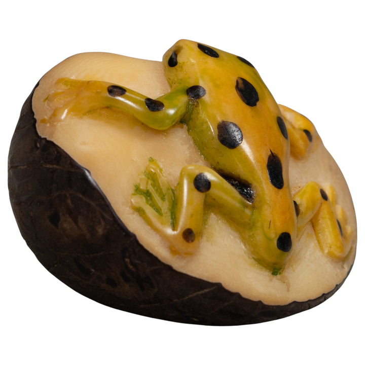 Vintage Golden Frog Tagua Carving